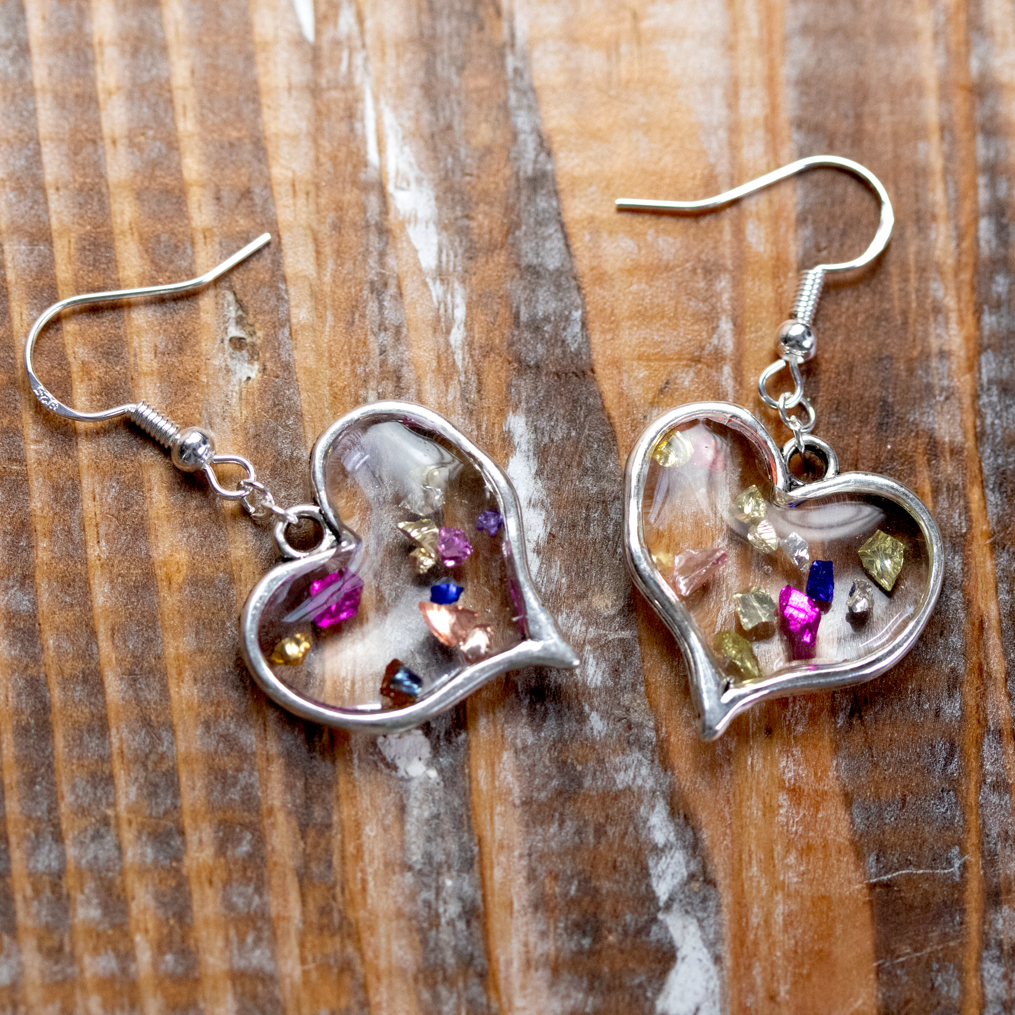 Confetti Heart Framed Earrings image 6