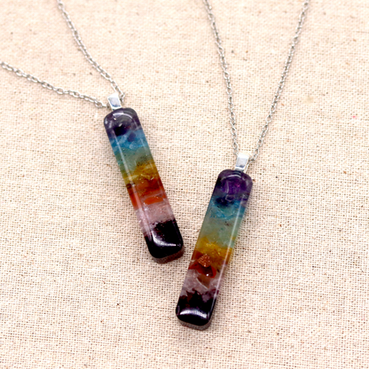 Chakra Rainbow Healing Crystal Bar Pendant image 3