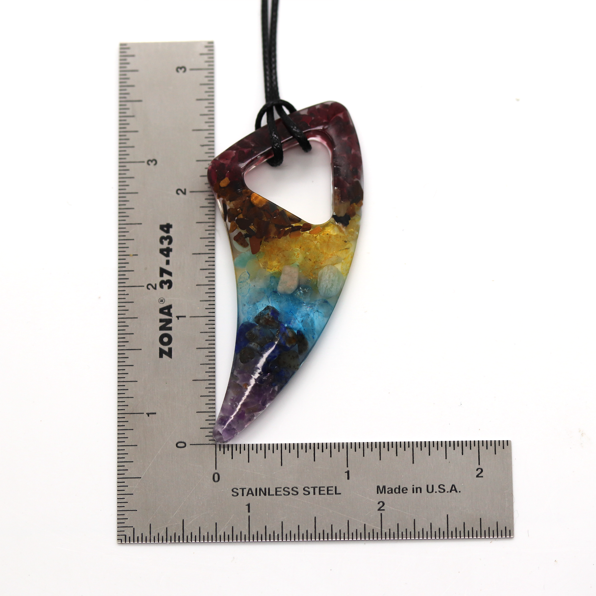 Tribal Wolf/Shark Tooth-Shaped Chakra Healing Crystal Pendant image 5