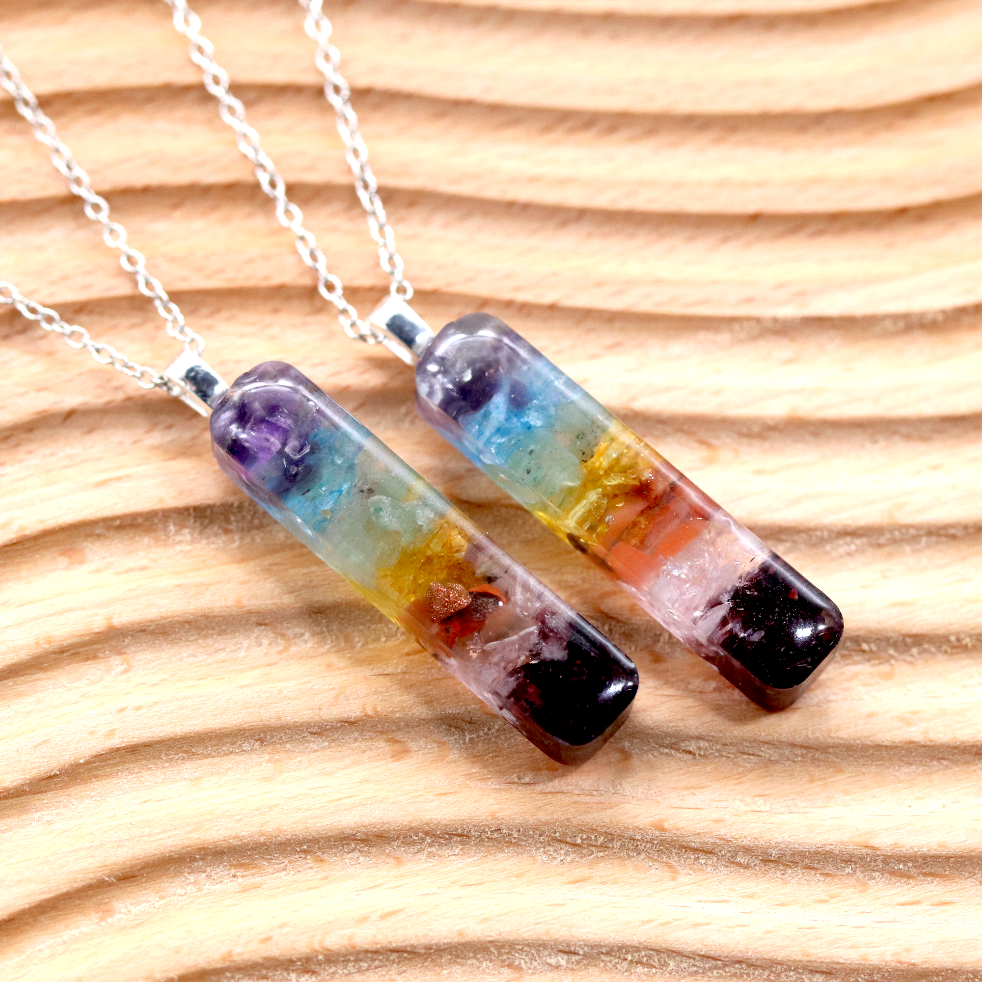 Chakra Rainbow Healing Crystal Bar Pendant image 4