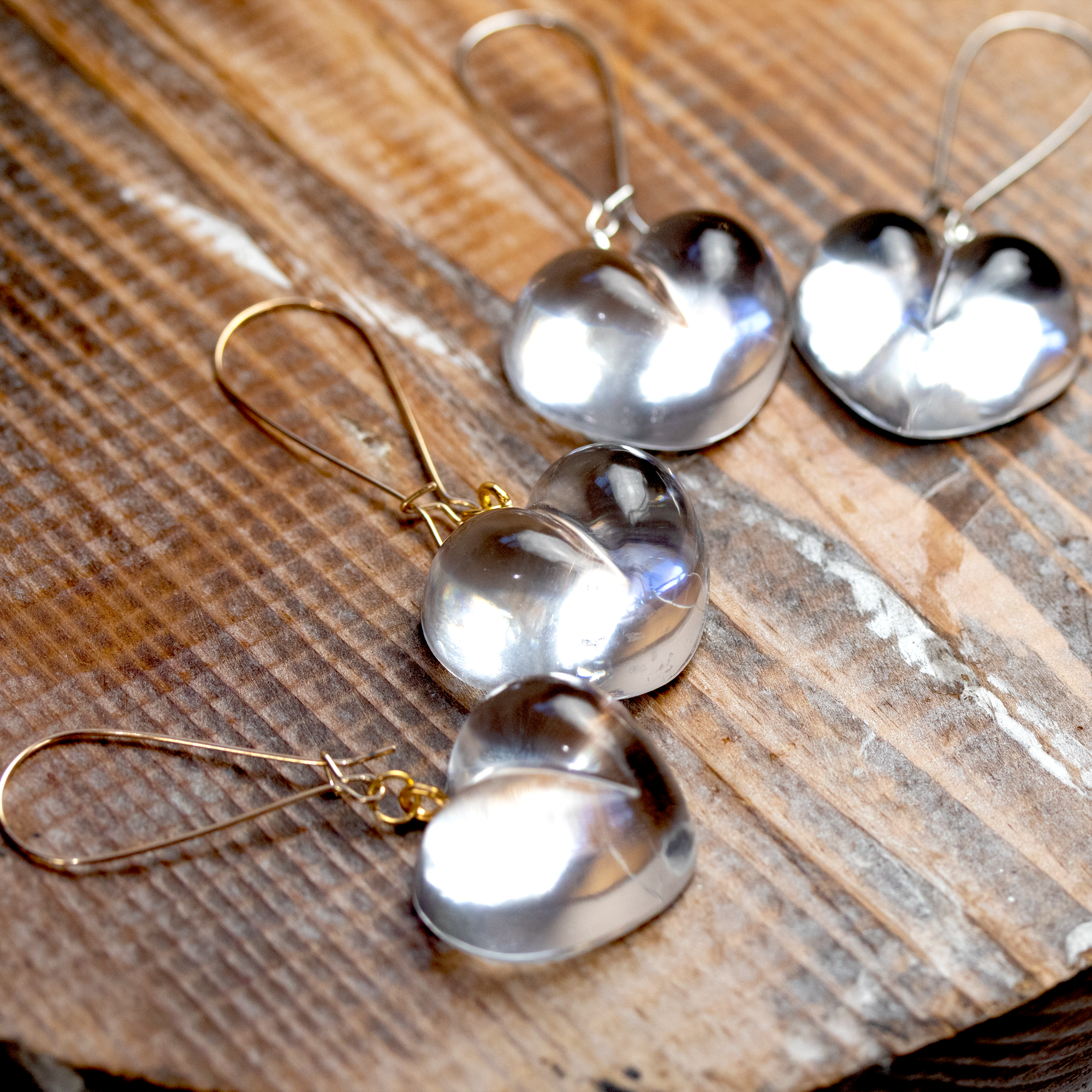 Simple Crystal-Clear Heart Earrings image 6