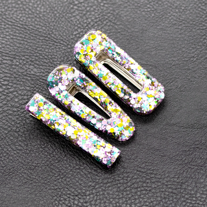 Disco Psychedelic Sparkly Barrette Set image 4