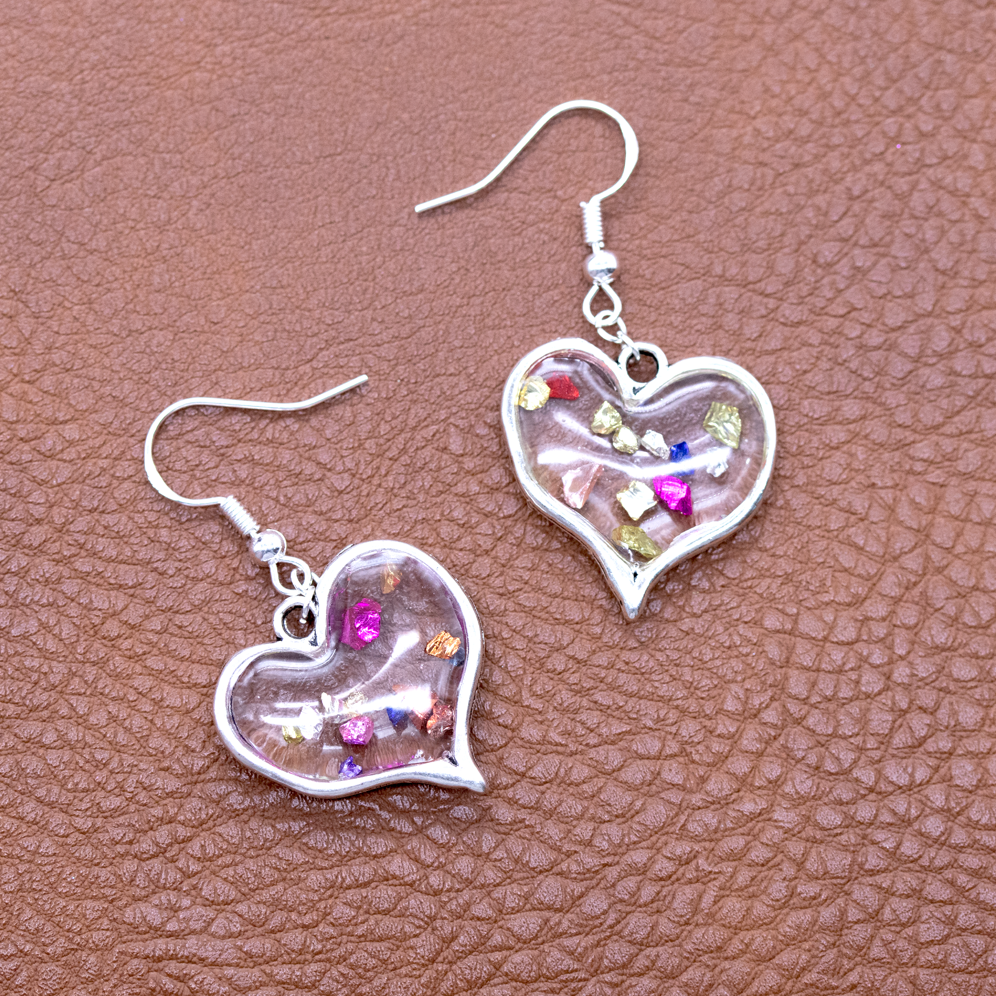 Confetti Heart Framed Earrings image 2