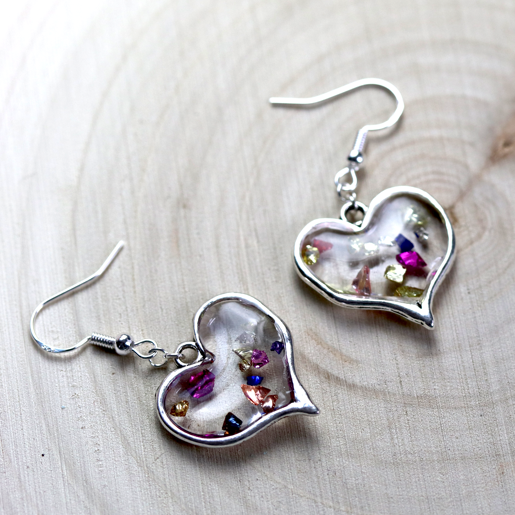 Confetti Heart Framed Earrings image 4