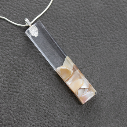 Minimalist Mother of Pearl Shell Bar Pendant image 6