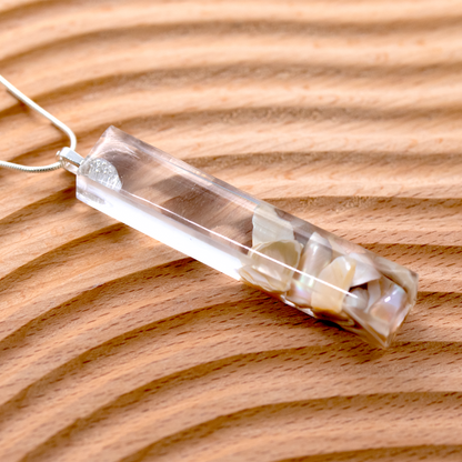 Minimalist Mother of Pearl Shell Bar Pendant image 4