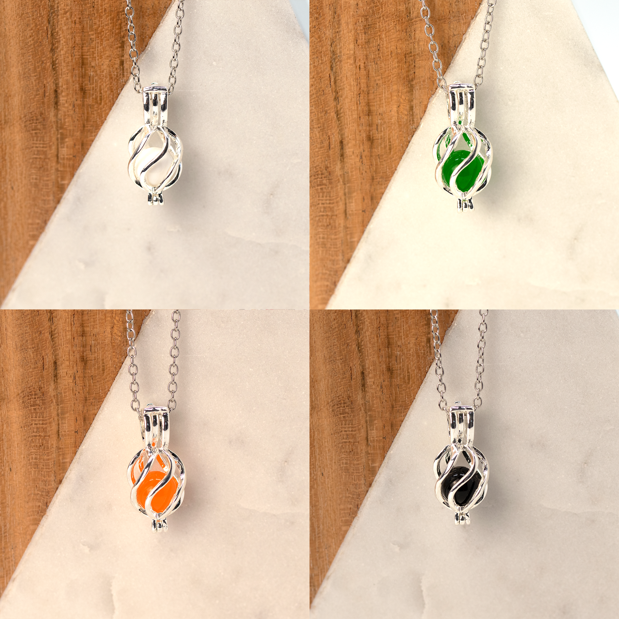 Dainty 10 Color Interchangeable Cage Pendant