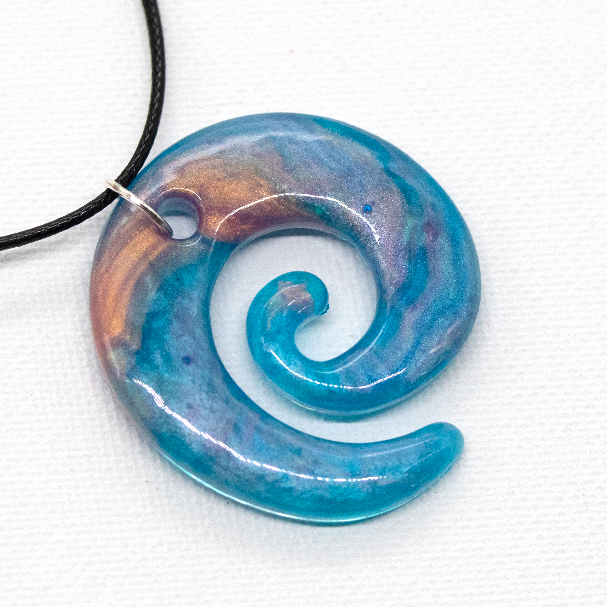 Iridescent Ocean Spiral Pendant image 6