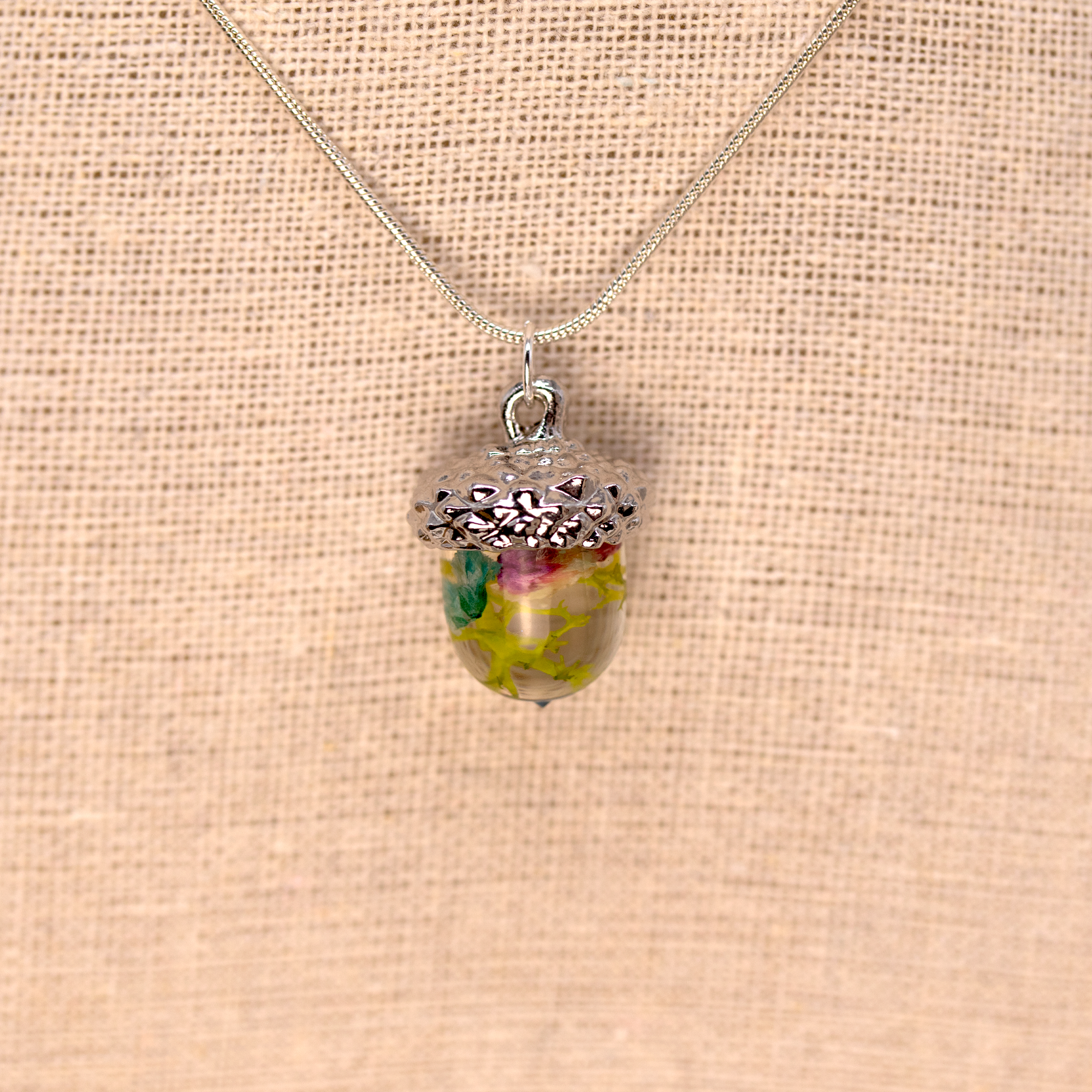 Dainty Botanical  Flower Acorn Pendant image 9