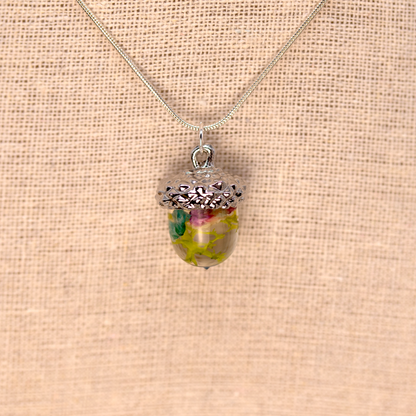 Dainty Botanical  Flower Acorn Pendant image 9