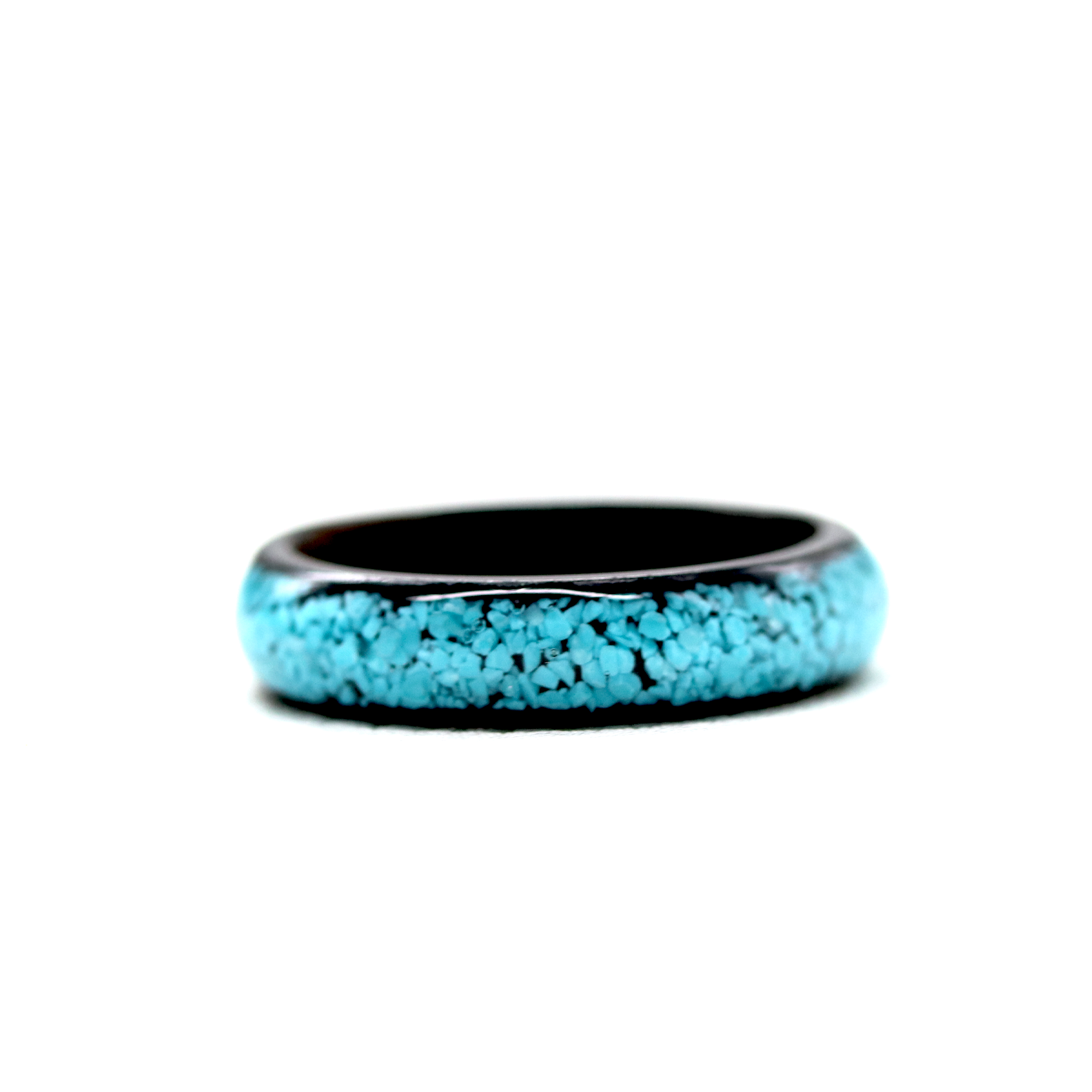 Turquoise Stone Black Metal Finish Ring image 2