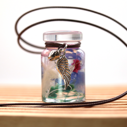 Blue Botanical Mason Jar Flower Pendant image 0