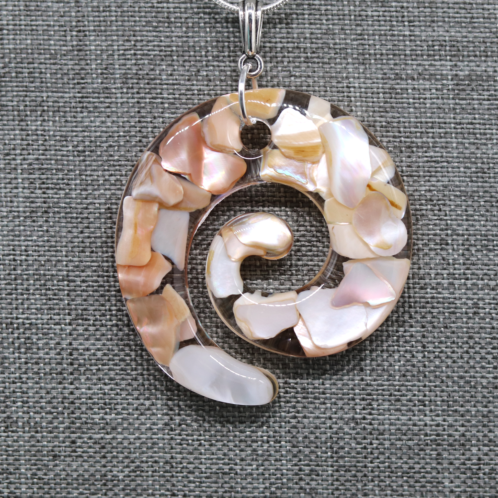 Mother of Pearl Shell Spiral Pendant image 6