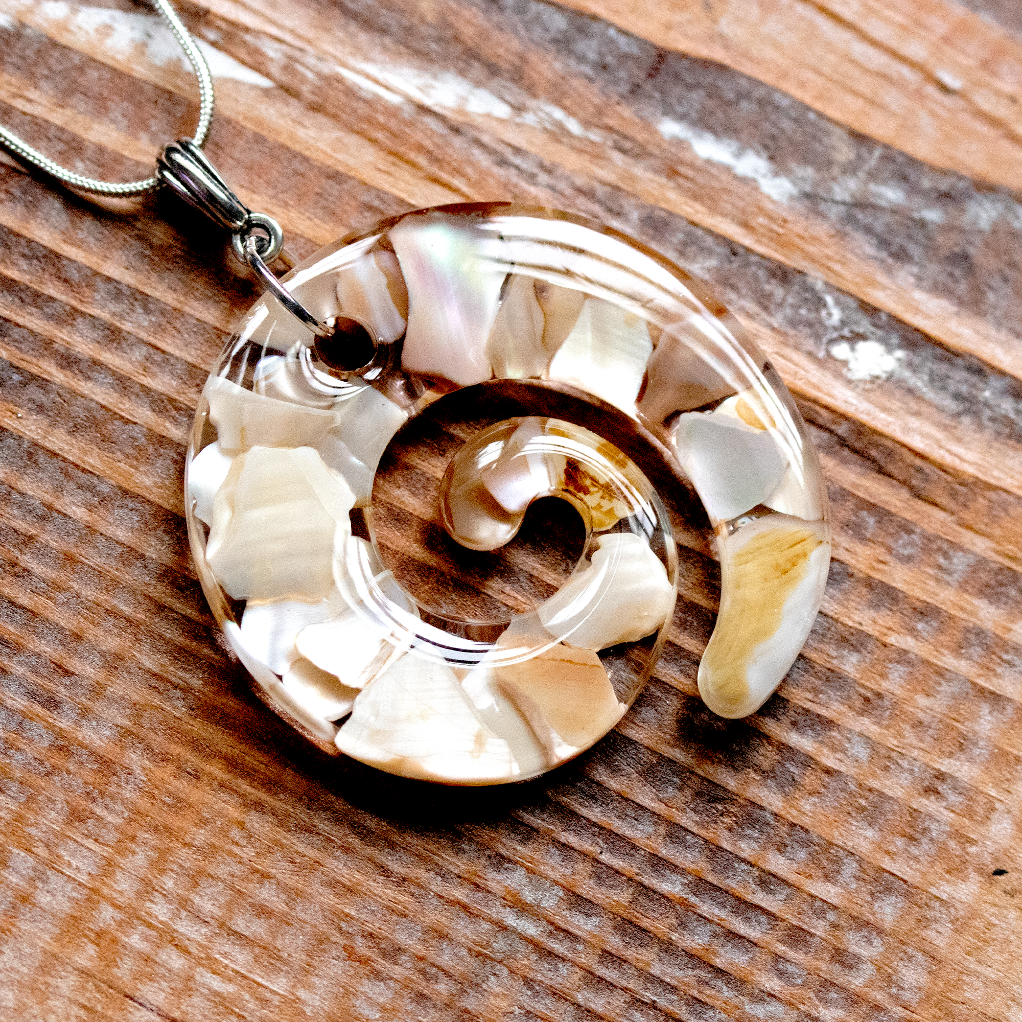 Mother of Pearl Shell Spiral Pendant image 0