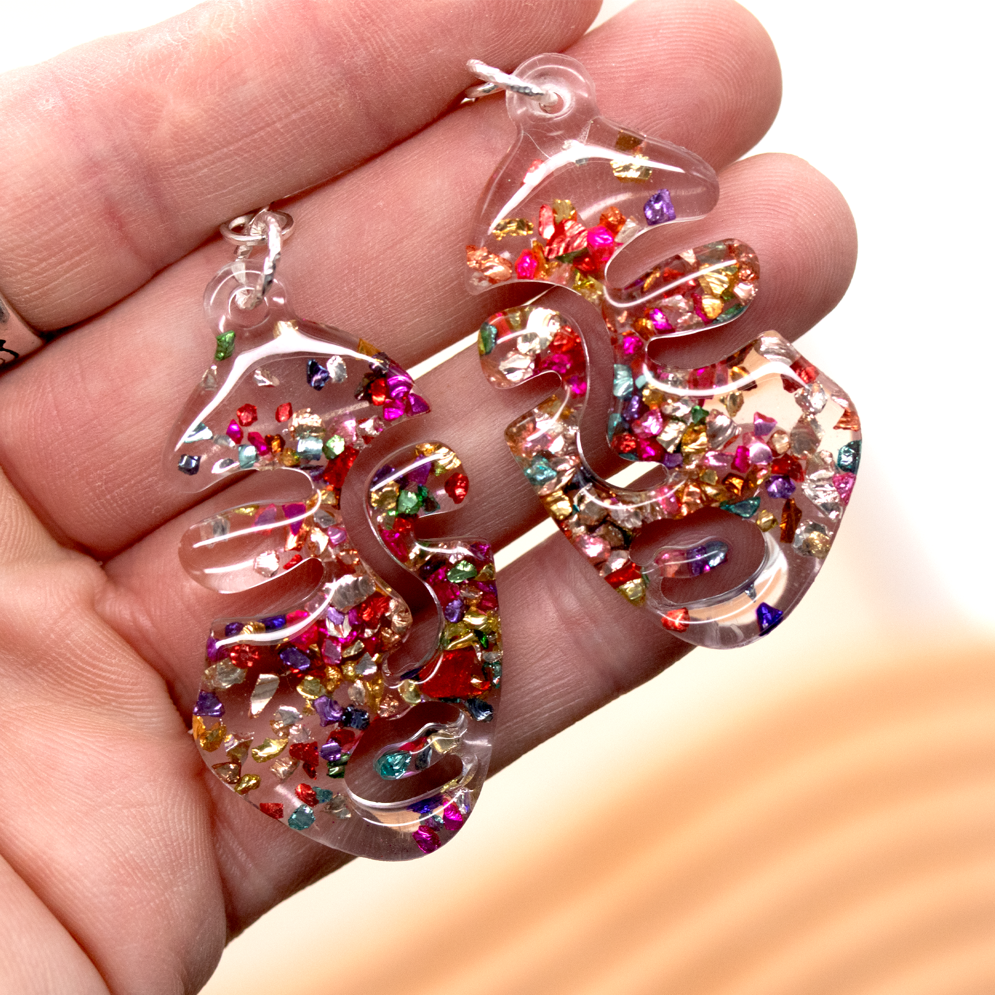 Abstract Woman's Face Confetti Earrings image 6