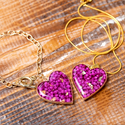 Rosé Amoré Heart Limited Edition Pendant and Bracelet Set in Fuchsia Pink image 1