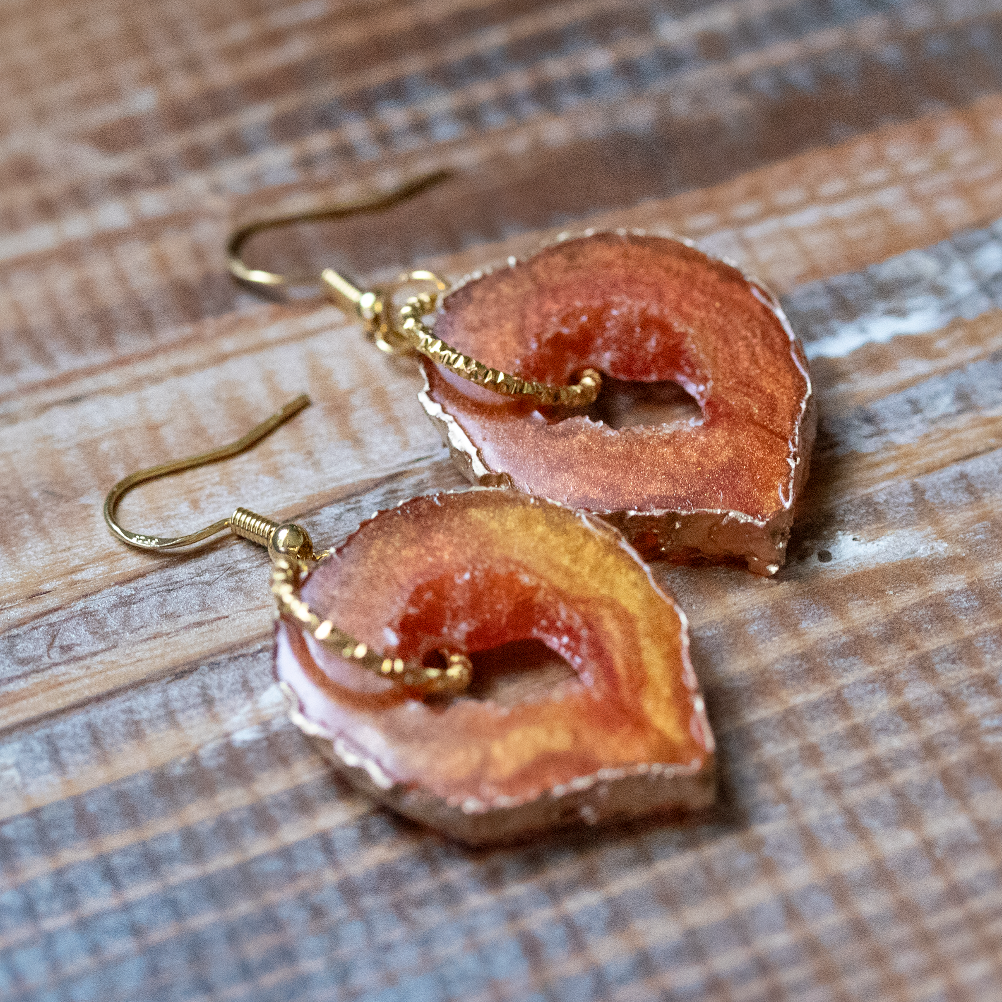 Amber Topaz Geode Earrings image 0