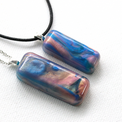 Pink + Blue Opal Worry Stone Pendant image 8