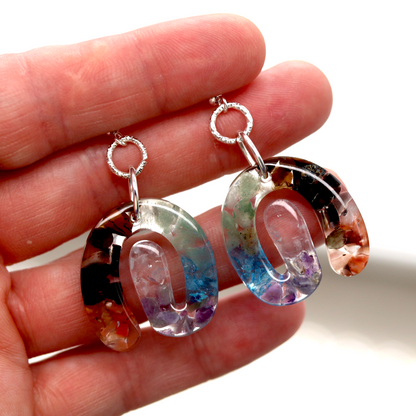 7 Chakra Stone Healing Crystal Spiral Earrings image 7