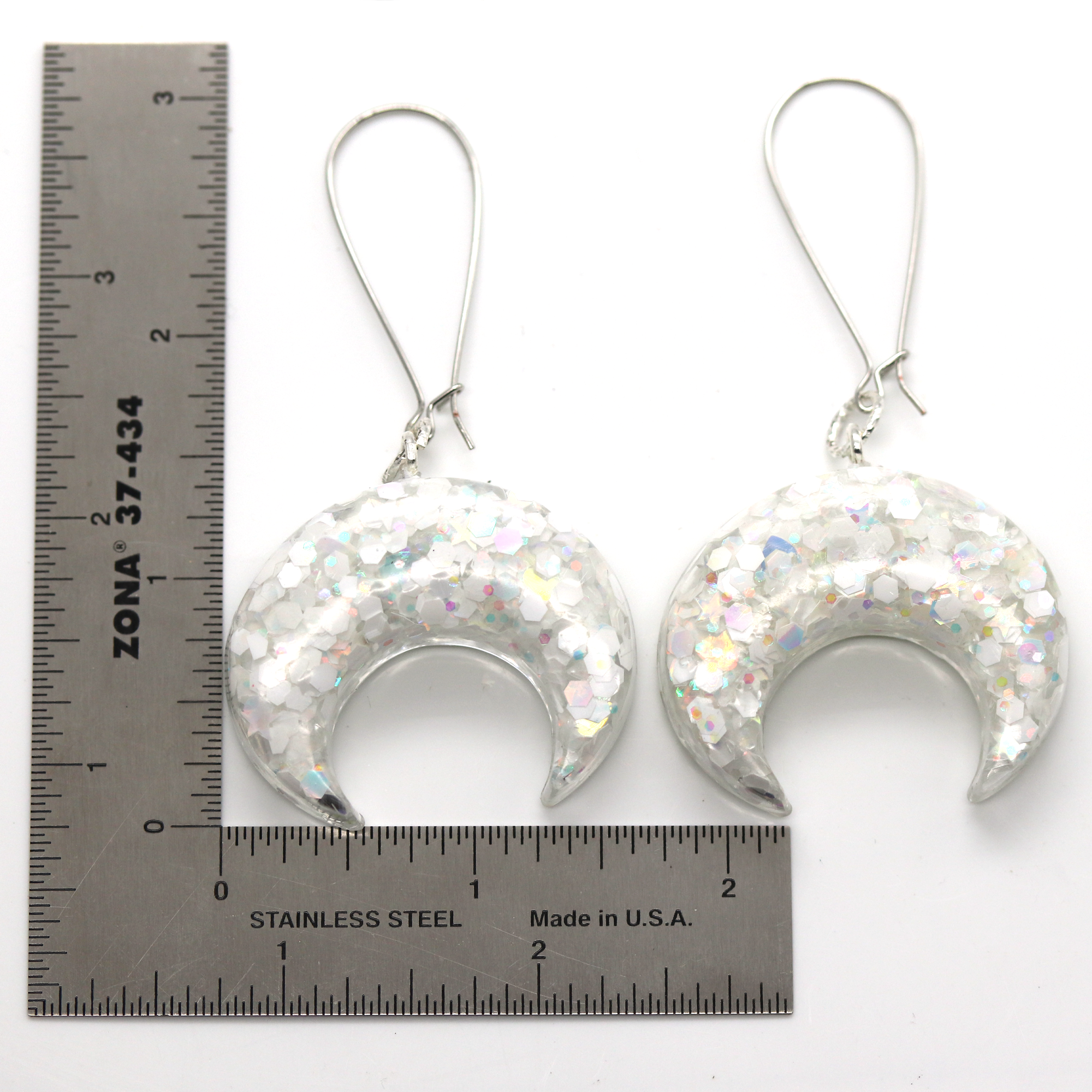 Bull Horn/Horizontal Moon Earrings image 5