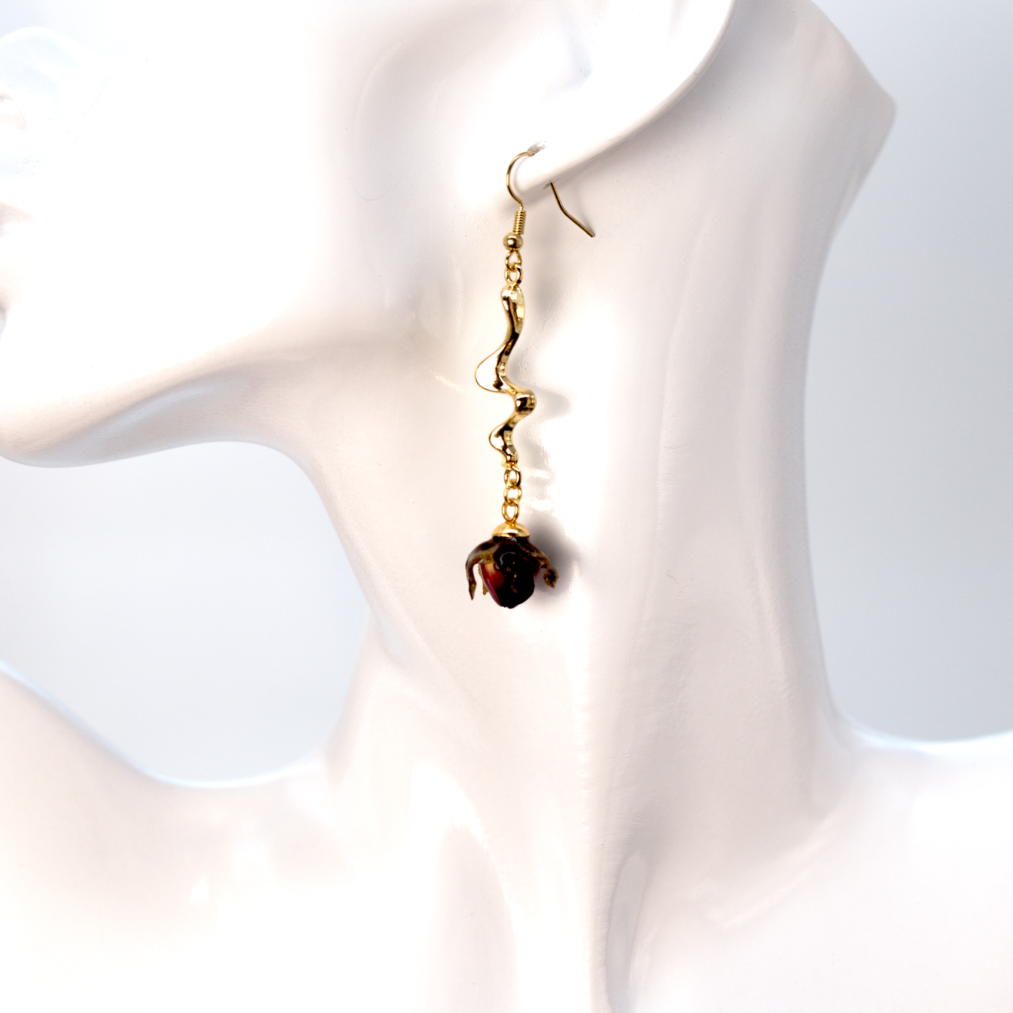 Real red mini rose bud earrings pendant set gold 19.png